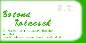 botond kolacsek business card